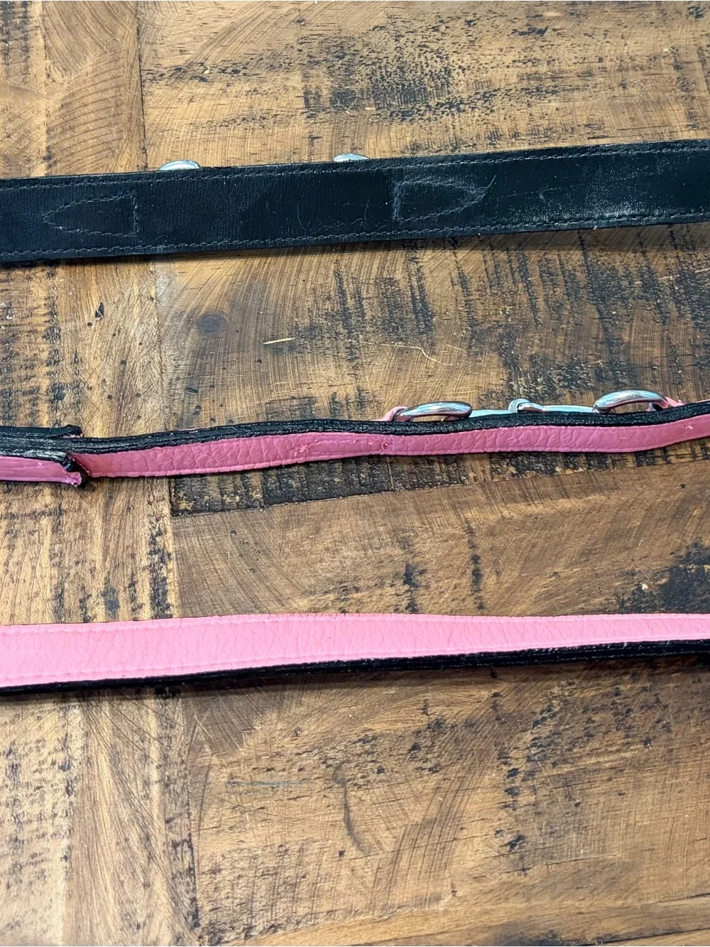 Pink Leather Collar & Leash